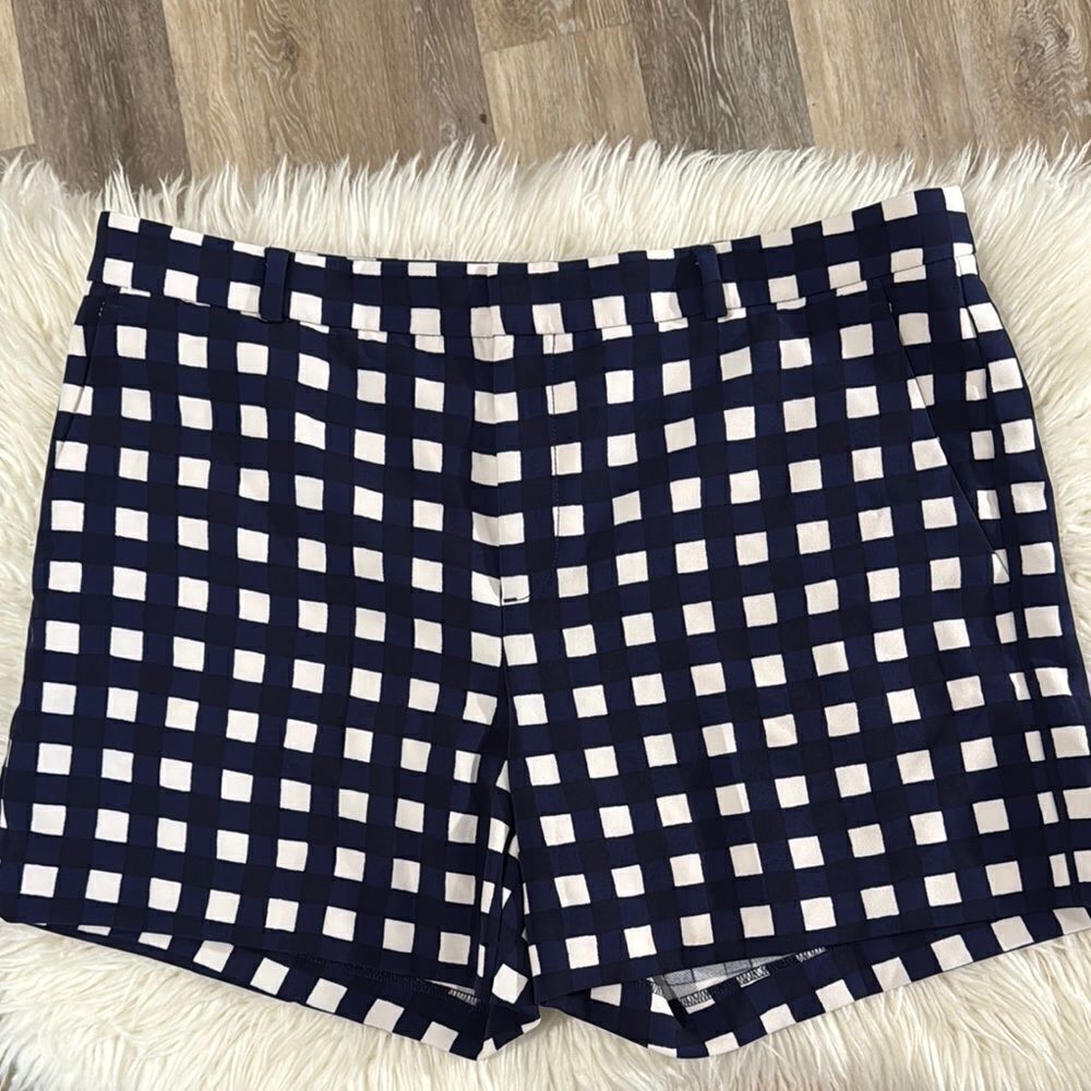 Banana Republic Blue and White Gingham Bermuda Shorts